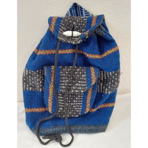 Confecciones Artilana Mini Backpack Handbag Blue Black Baja Boho Beach Purse Bag - Picture 1 of 7